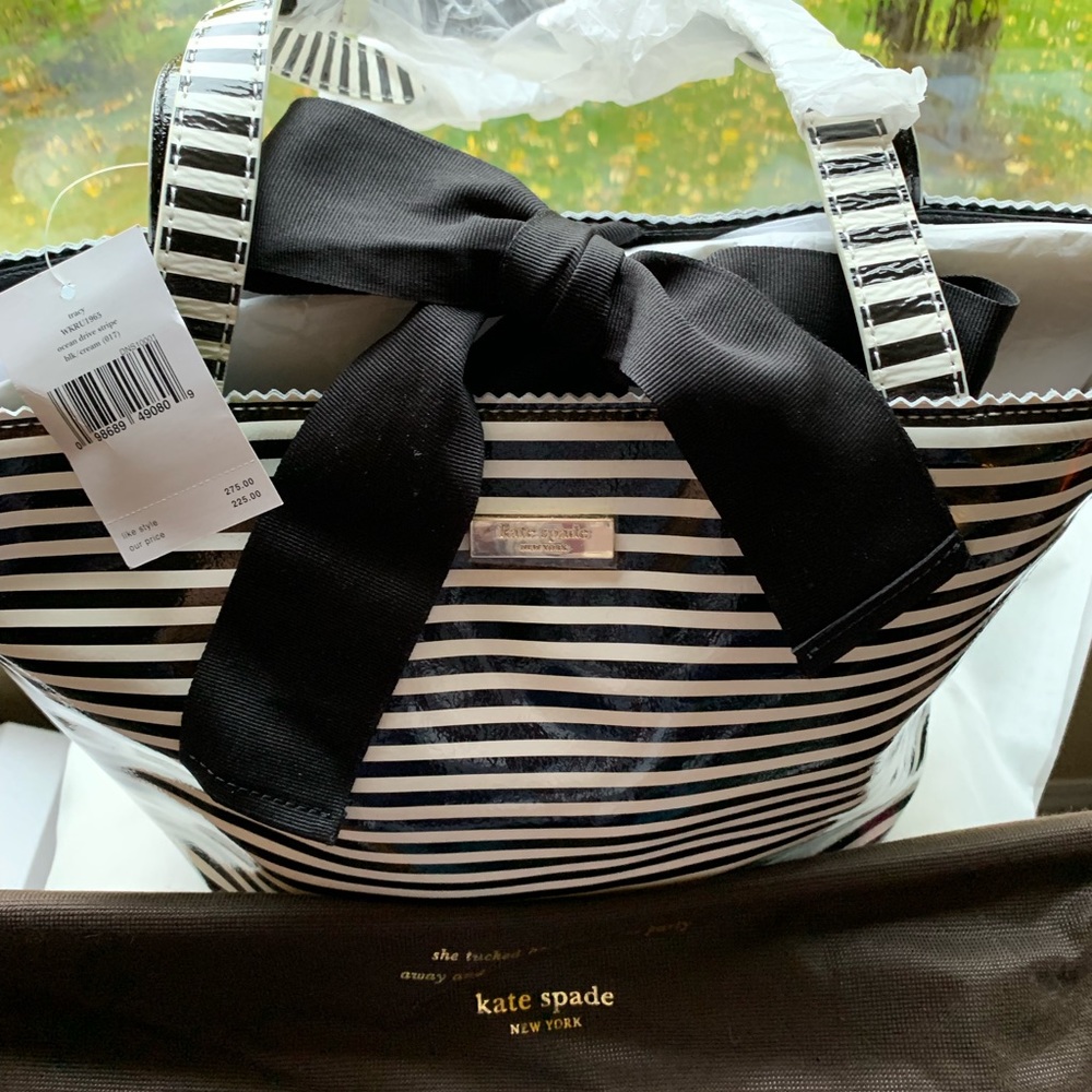 Kate Spade Ocean Drive Black & White Stripe Tote